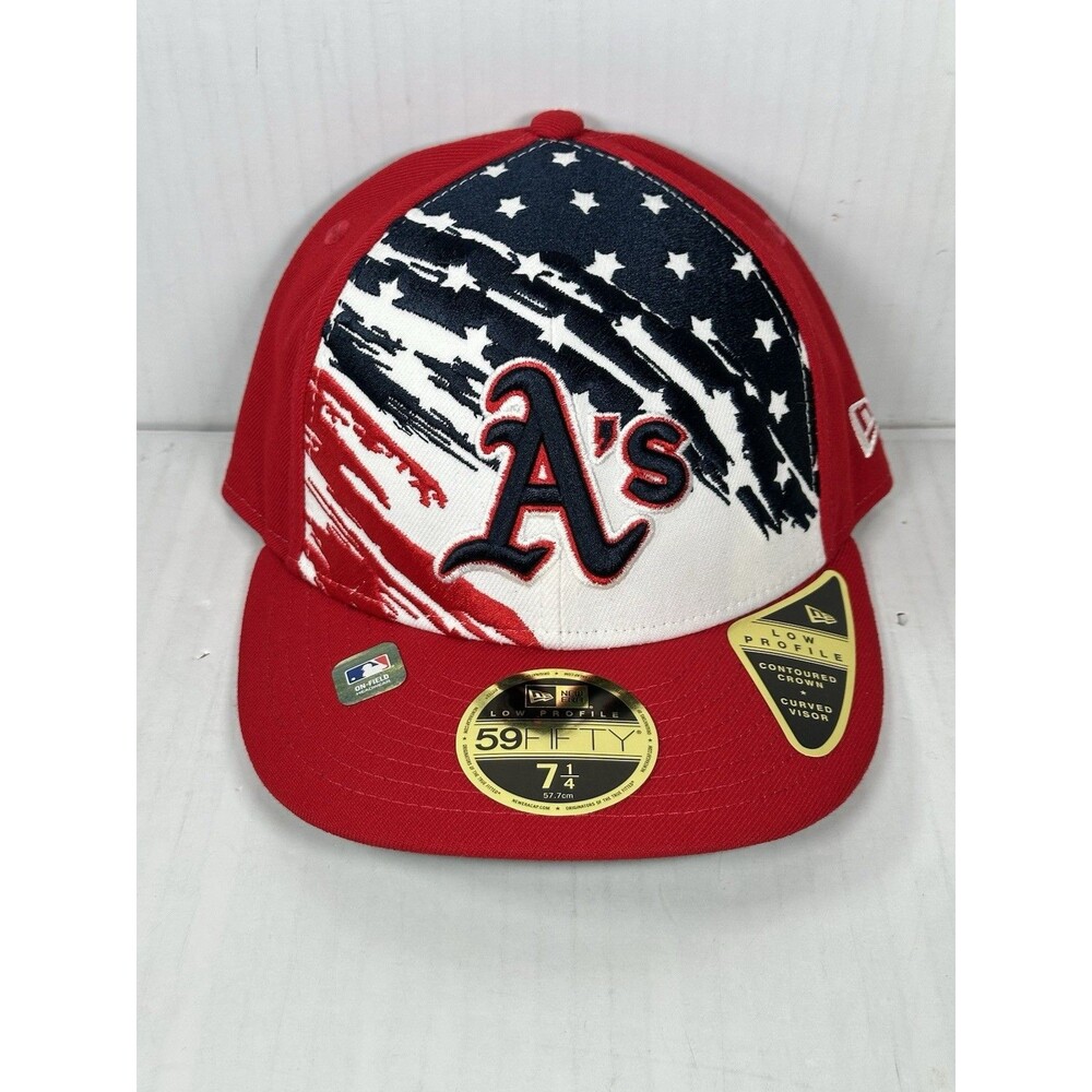 Size 7 1/4 New Era Oakland Athletics 4th of July Low Profile 59FIFTY Hat Cap